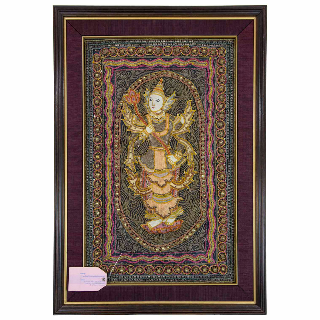 Framed Vintage Kalaga Tapestry No.19 - Thagyamin Nat