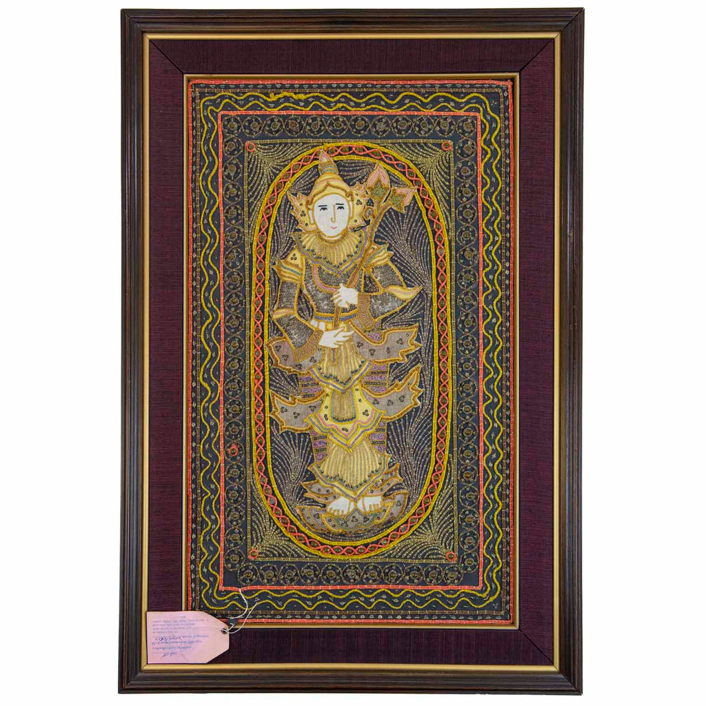 Framed Vintage Kalaga Tapestry No.20 - Thagyamin Nat