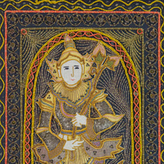 Framed Vintage Kalaga Tapestry No.20 - Thagyamin Nat