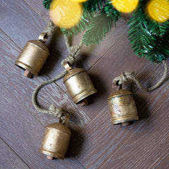 4 Large Bells on Rope-Home Décor-Siesta Crafts