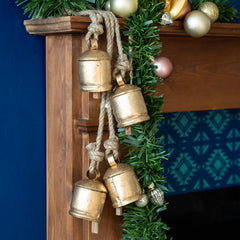 Four Large Bells on Rope-Home Décor-Siesta Crafts