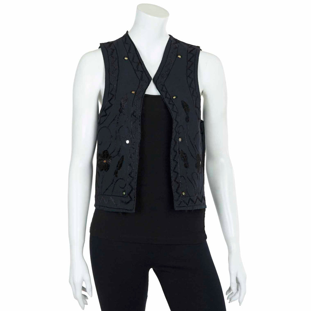 Embroidered Vintage Waistcoat-Coats, Jackets & Ponchos-Siesta Crafts