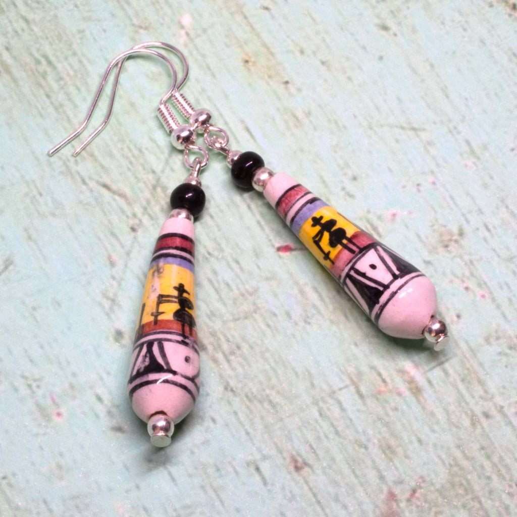 Desert Scene Tear Drop Earrings-Earrings-Siesta Crafts