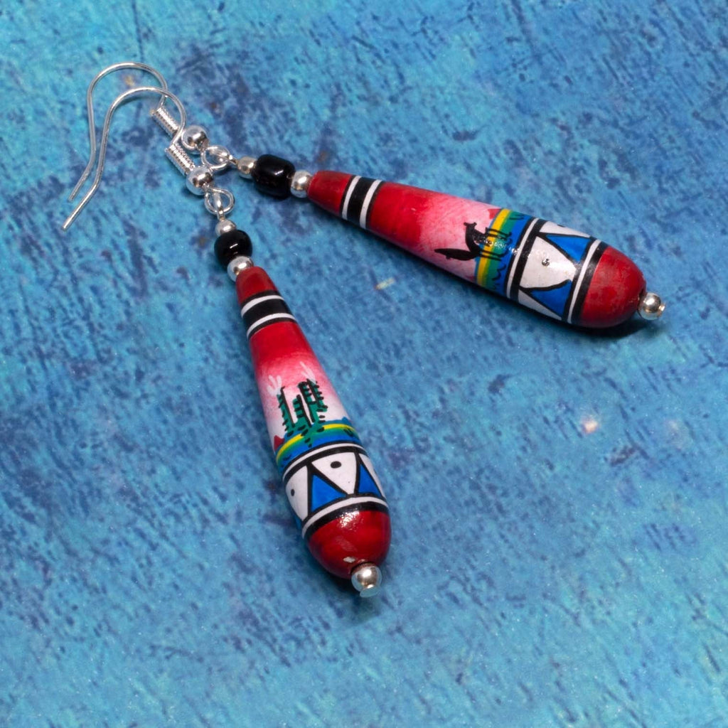 Desert Scene Tear Drop Earrings-Earrings-Siesta Crafts