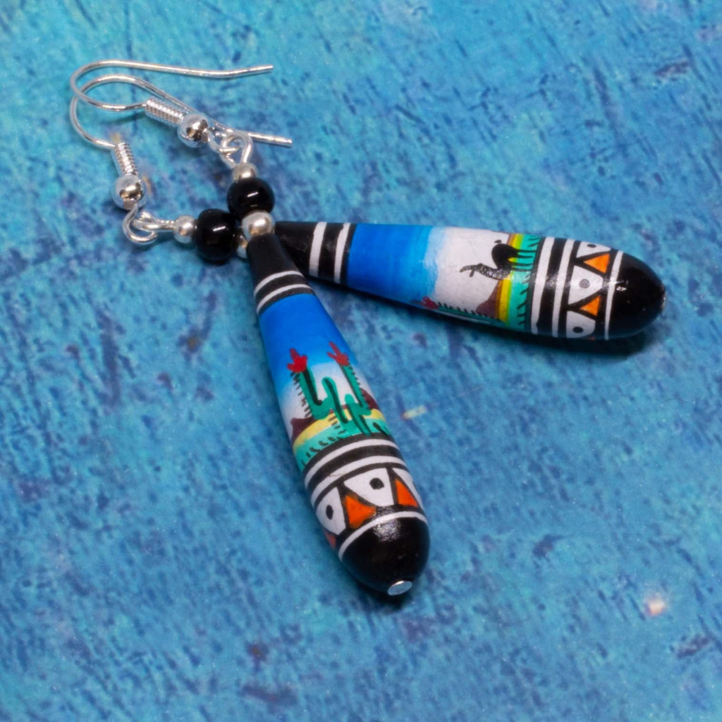 Desert Scene Tear Drop Earrings-Earrings-Siesta Crafts