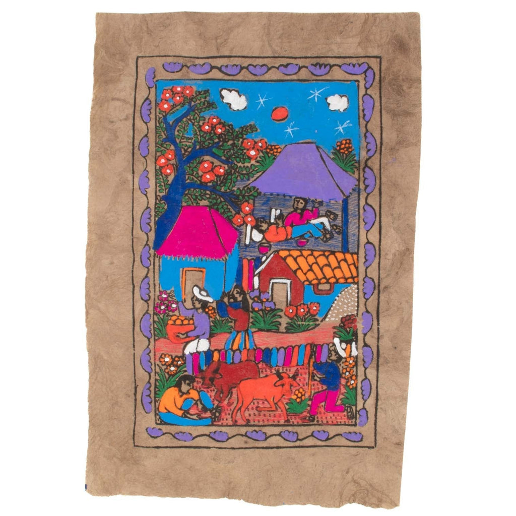 Mexican Scene Bark Painting-Home Décor-Siesta Crafts