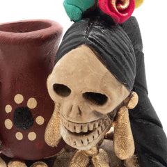 Medium Catrina Ceramic No.49-Ornaments & Figurines-Siesta Crafts
