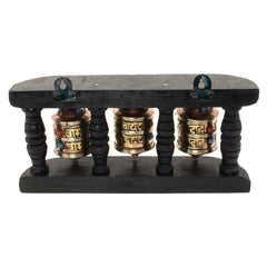 Wall Mounted Prayer Wheel Triple-Buddhism-Siesta Crafts