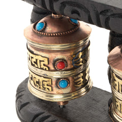 Wall Mounted Prayer Wheel Triple-Buddhism-Siesta Crafts