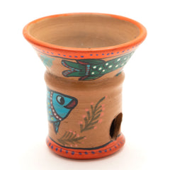 Painted Charcoal Incense Burner-Incense Holders-Siesta Crafts