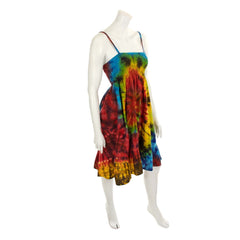 Tie Dye Strappy Dress-Dresses-Siesta Crafts