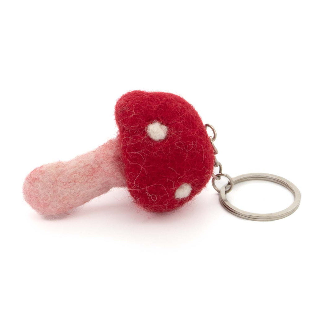 Mushroom Felt Keyring-Keyrings & Bag Charms-Siesta Crafts