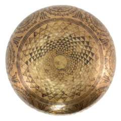 Ornate Etched Green Tara Singing Bowl No.1-Singing Bowls-Siesta Crafts