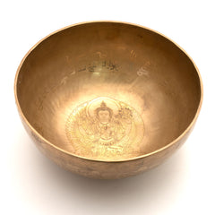 Special Etched Chenrezig Singing Bowl No.5-Singing Bowls-Siesta Crafts