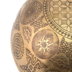 Buddha Etched Singing Bowl No.18-Singing Bowls-Siesta Crafts