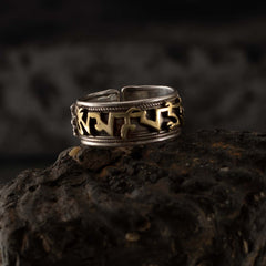 Nepalese Silver Om Ring-Rings-Siesta Crafts