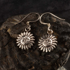 Sun Nepalese Silver Earrings-Earrings-Siesta Crafts