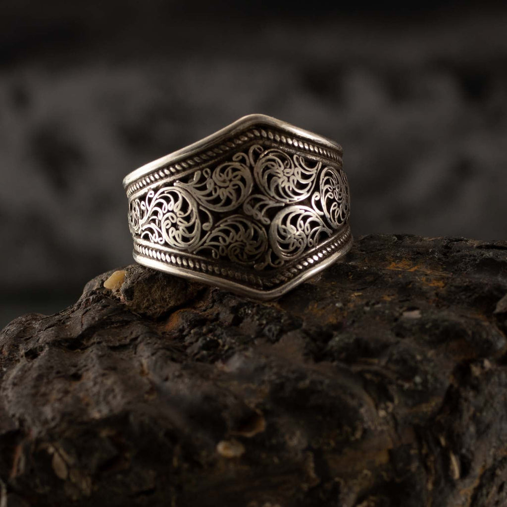 Filigree Nepalese Silver Ring-Rings-Siesta Crafts