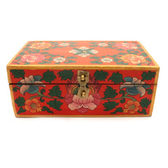Painted Flower Tibetan Style Box-Furniture-Siesta Crafts