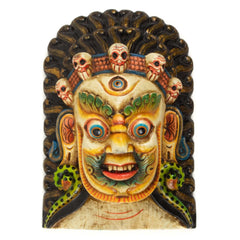 Artisan White Bhairab Mask No.272-Home Décor-Siesta Crafts