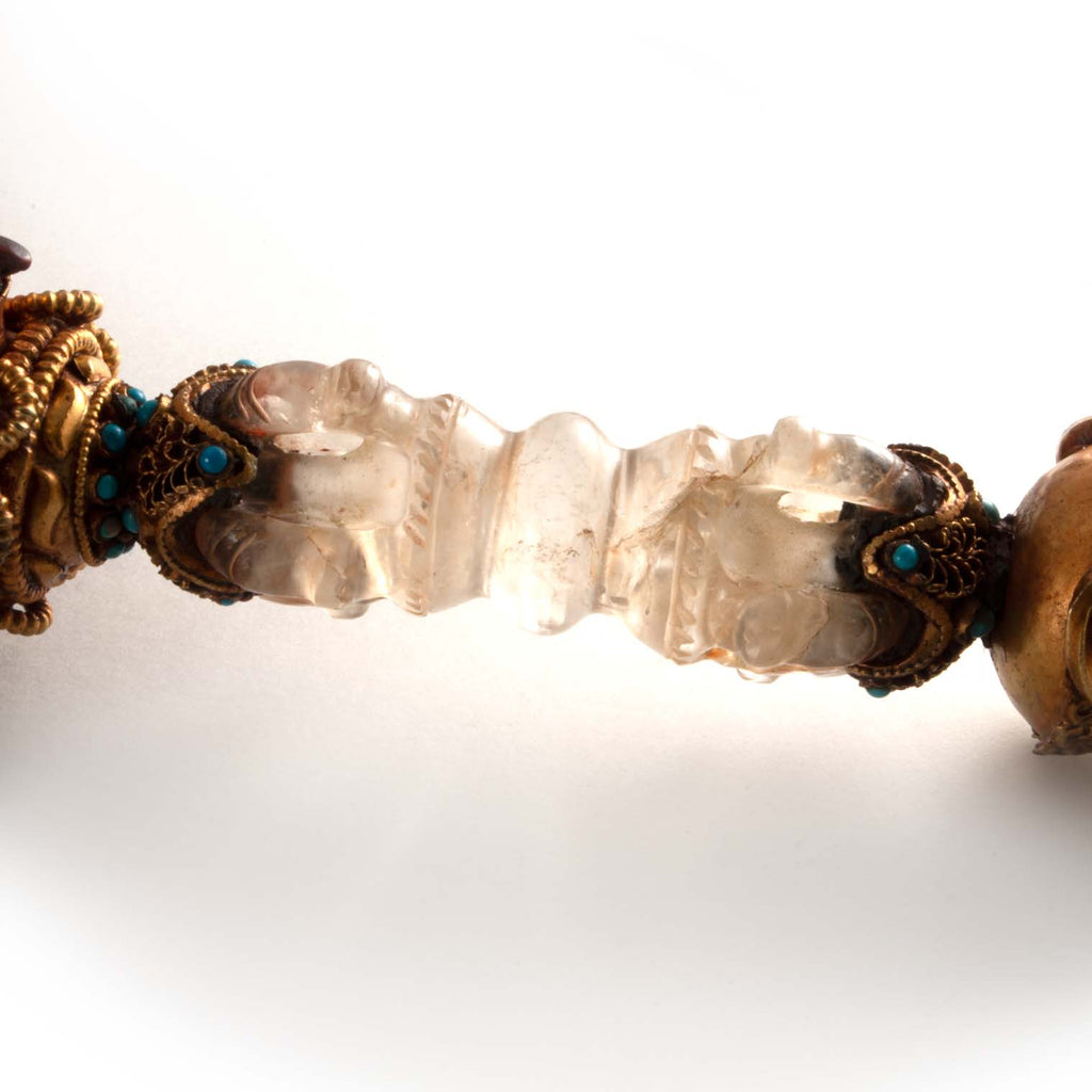 Gold Plated Copper and Crystal Phurba-Buddhism-Siesta Crafts