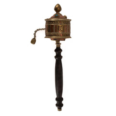 Copper Om Mantra Prayer Wheel No.284-Buddhism-Siesta Crafts