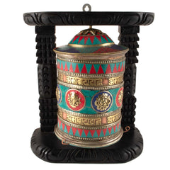Special Wall Mounted Prayer Wheel No.327-Buddhism-Siesta Crafts