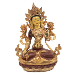 Gold Plated White Tara Statue No.338-Buddhism-Siesta Crafts