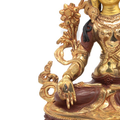 Gold Plated White Tara Statue No.338-Buddhism-Siesta Crafts