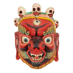 Artisan Red Bhairab Mask No.361-Home Décor-Siesta Crafts