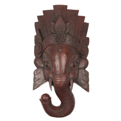 Artisan Dark Wood Large Ganesh No.367-Home Décor-Siesta Crafts