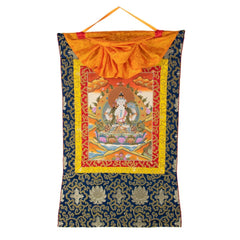 Chenrezig Thangka Painting No.368-Buddhism-Siesta Crafts