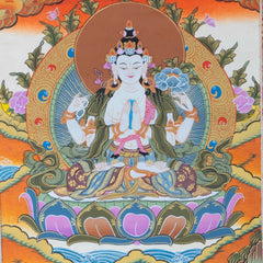 Chenrezig Thangka Painting No.368-Buddhism-Siesta Crafts