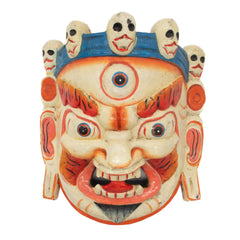 Artisan White Bhairab Mask No.383-Home Décor-Siesta Crafts