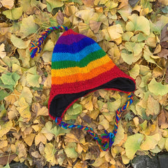Chunky Rainbow Earflap Hat-Hats-Siesta Crafts
