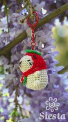Capybara Crochet Keyring - Strawberry